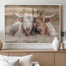 Couple Highland Cows Wall Art Canvas Print – Peaceful Meadow by MyGreatCanvas | Canvas Wall Art Prints | Photo Prints & Wall Decor