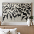 Wild Horse Stampede Wall Art Canvas Print – Monochrome by MyGreatCanvas | Canvas Wall Art Prints | Photo Prints & Wall Decor