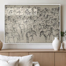Wild Horse Stampede Wall Art Canvas Print – Monochrome by MyGreatCanvas | Canvas Wall Art Prints | Photo Prints & Wall Decor