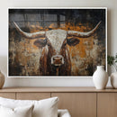 Abstract Longhorn Bull Wall Art Canvas Print – Vintage by MyGreatCanvas | Canvas Wall Art Prints | Photo Prints & Wall Decor