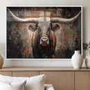 Rustic Longhorn Bull Wall Art Canvas Print – Vintage Western by MyGreatCanvas | Canvas Wall Art Prints | Photo Prints & Wall Decor