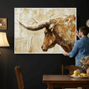 Rustic Longhorn Bull Wall Art Canvas Print – Vintage Western by MyGreatCanvas | Canvas Wall Art Prints | Photo Prints & Wall Decor