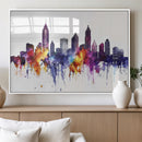 Atlanta Skyline Wall Art Canvas Print – Framed Colorful