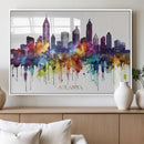 Atlanta Skyline Wall Art Canvas Print – Framed Colorful