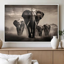 Elephant Family Wall Art Canvas Print, Framed Elephant Wall