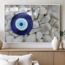 Blue Evil Eye Protection Wall Art Canvas Print – White by MyGreatCanvas | Canvas Wall Art Prints | Photo Prints & Wall Decor
