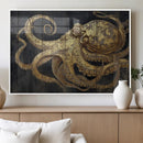Octopus Wall Art Canvas Print – Gold Detail Wooden Marine by MyGreatCanvas | Canvas Wall Art Prints | Photo Prints & Wall Decor