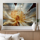 Golden Abstract Flower Canvas Wall Art, Modern Botanical by MyGreatCanvas | Canvas Wall Art Prints | Photo Prints & Wall Decor