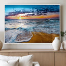 Ocean Waves Wall Art Canvas Print Ocean Waves Beach Sunset by MyGreatCanvas | Canvas Wall Art Prints | Photo Prints & Wall Decor