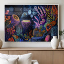 Vibrant Neon Coral Reef Wall Art Canvas Print, Colorful by MyGreatCanvas | Canvas Wall Art Prints | Photo Prints & Wall Decor