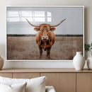 Longhorn Bull Wall Art Canvas Print – Framed Rustic by MyGreatCanvas | Canvas Wall Art Prints | Photo Prints & Wall Decor