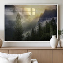 Misty Forest Sunrise Wall Art, Mountain Valley with Pine by MyGreatCanvas | Canvas Wall Art Prints | Photo Prints & Wall Decor