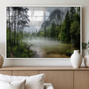 Misty Lake Forest Wall Art – Green Trees Calm Water by MyGreatCanvas | Canvas Wall Art Prints | Photo Prints & Wall Decor