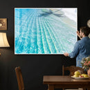 Crystal Clear Ocean Water Sunlit Reflections Palm Shadow Sandy Beach Tropical Wall Art for Home, Office Decor by MyGreatCanvas | Canvas Wall Art Prints | Photo Prints & Wall Decor