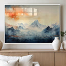 Warm Clouds Abstract Mountain Wall Art Canvas Print
