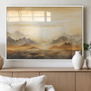 Sepia Color Abstract Mountain Wall Art Canvas Print