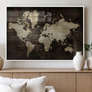 World Map Wall Art Canvas Print – Framed Travel Map Wall Art
