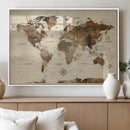 Vintage World Map Wall Art Canvas Print for Living Room, by MyGreatCanvas | Canvas Wall Art Prints | Photo Prints & Wall Decor