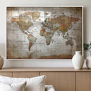 Vibrant Watercolor World Map Canvas Wall Art – Framed Travel by MyGreatCanvas | Canvas Wall Art Prints | Photo Prints & Wall Decor