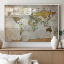 Personalized World Map Canvas Print – Colorful Watercolor by MyGreatCanvas | Canvas Wall Art Prints | Photo Prints & Wall Decor