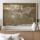 World Map Wall Art Canvas Print, Framed Map Art Picture by MyGreatCanvas | Canvas Wall Art Prints | Photo Prints & Wall Decor