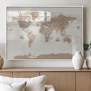 Framed Large World Map Canvas Print for Office Decor by MyGreatCanvas | Canvas Wall Art Prints | Photo Prints & Wall Decor