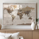 World Map Canvas Print – Framed Travel Map Wall Art for by MyGreatCanvas | Canvas Wall Art Prints | Photo Prints & Wall Decor