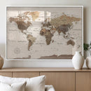 World Map Canvas Print – Framed Detailed Map of the World by MyGreatCanvas | Canvas Wall Art Prints | Photo Prints & Wall Decor