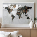 Large World Map Canvas Print – Framed Travel Map Wall Art