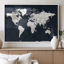 Black World Map Wall Art Canvas Print for Home Office and by MyGreatCanvas | Canvas Wall Art Prints | Photo Prints & Wall Decor