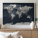 Colorful Watercolor World Map Canvas Print – Vibrant Framed