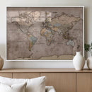 Grunge World Map Canvas Wall Art - Vintage Aged World Map by MyGreatCanvas | Canvas Wall Art Prints | Photo Prints & Wall Decor