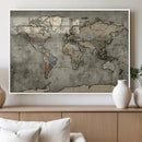 World Map Canvas Print – Detailed Map of the World Wall Art