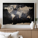 Grunge World Map Wall Art | 3-Panel Large Beige and Brown by MyGreatCanvas | Canvas Wall Art Prints | Photo Prints & Wall Decor