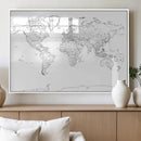 World Map Canvas Print – Framed Modern Detailed Map of the by MyGreatCanvas | Canvas Wall Art Prints | Photo Prints & Wall Decor