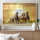 Wild Horses Wall Art Canvas Print – Framed Galloping Herd