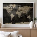 Push Pin World Map Canvas Wall Art Print, Interactive Travel