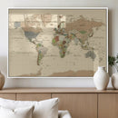 Extra Large World Map Canvas Print – Detailed Map of the by MyGreatCanvas | Canvas Wall Art Prints | Photo Prints & Wall Decor