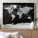 World Map Canvas Print – Framed Push Pin Wall Art, Color by MyGreatCanvas | Canvas Wall Art Prints | Photo Prints & Wall Decor
