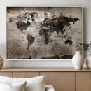 Black and White World Map Canvas Print – Framed Wall Art for by MyGreatCanvas | Canvas Wall Art Prints | Photo Prints & Wall Decor