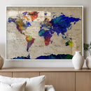Colorful World Map Canvas Wall Art – Abstract Watercolor Map by MyGreatCanvas | Canvas Wall Art Prints | Photo Prints & Wall Decor