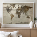 Vintage World Map Canvas Wall Art – Framed Travel Map for by MyGreatCanvas | Canvas Wall Art Prints | Photo Prints & Wall Decor