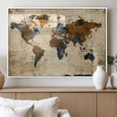 World Map Wall Art Canvas Print, Modern Decorative Framed by MyGreatCanvas | Canvas Wall Art Prints | Photo Prints & Wall Decor