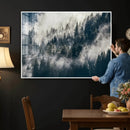 Foggy Mountain Forest Canvas Print, Misty Pine Trees Nature by MyGreatCanvas | Canvas Wall Art Prints | Photo Prints & Wall Decor