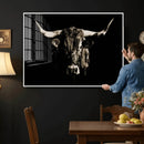 Black Bull Wall Art Canvas Print, Dark Longhorn Portrait by MyGreatCanvas | Canvas Wall Art Prints | Photo Prints & Wall Decor