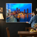 Boston Wall Art Canvas Print, Boston City Downtown Night by MyGreatCanvas | Canvas Wall Art Prints | Photo Prints & Wall Decor