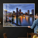 Boston Wall Art Canvas Print, Boston City Downtown Night by MyGreatCanvas | Canvas Wall Art Prints | Photo Prints & Wall Decor