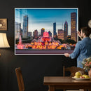 Chicago Wall Art Canvas Print - Chicago City Downtown Night by MyGreatCanvas | Canvas Wall Art Prints | Photo Prints & Wall Decor