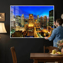 Chicago Wall Art Canvas Print - Chicago City Downtown Night by MyGreatCanvas | Canvas Wall Art Prints | Photo Prints & Wall Decor