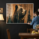 Rustic Bear Wall Art Canvas Print – Woodland Wildlife by MyGreatCanvas | Canvas Wall Art Prints | Photo Prints & Wall Decor